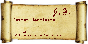 Jetter Henrietta névjegykártya