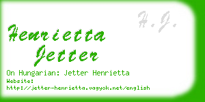 henrietta jetter business card